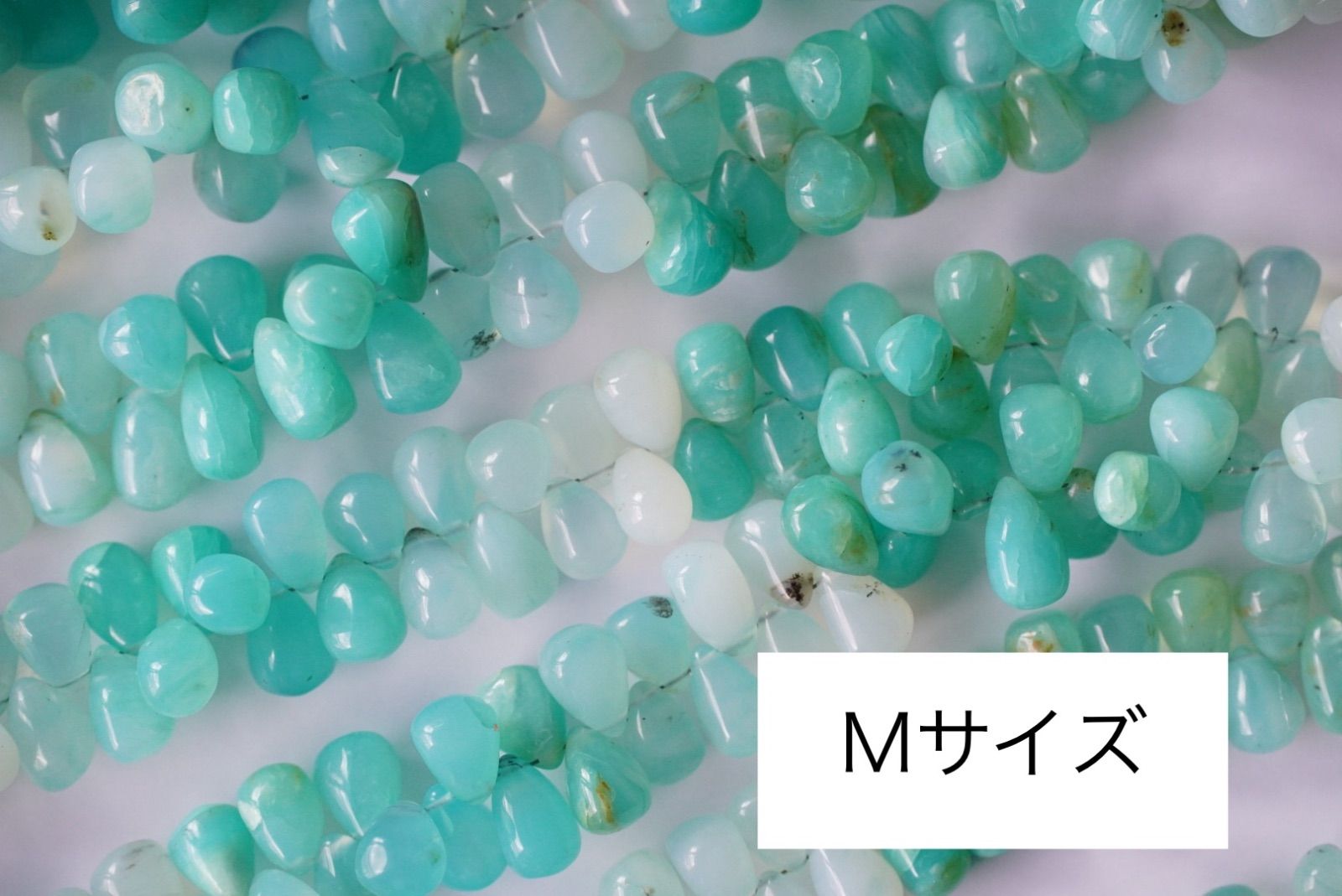 ペルー産ブルーオパール ブルー スムース ドロップ Mサイズ