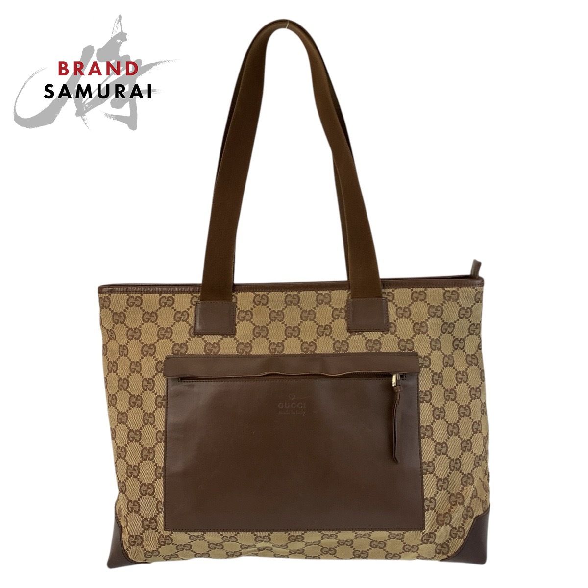 1円スタート】GUCCI グッチ GGキャンバス レザー トートバッグ 肩掛け