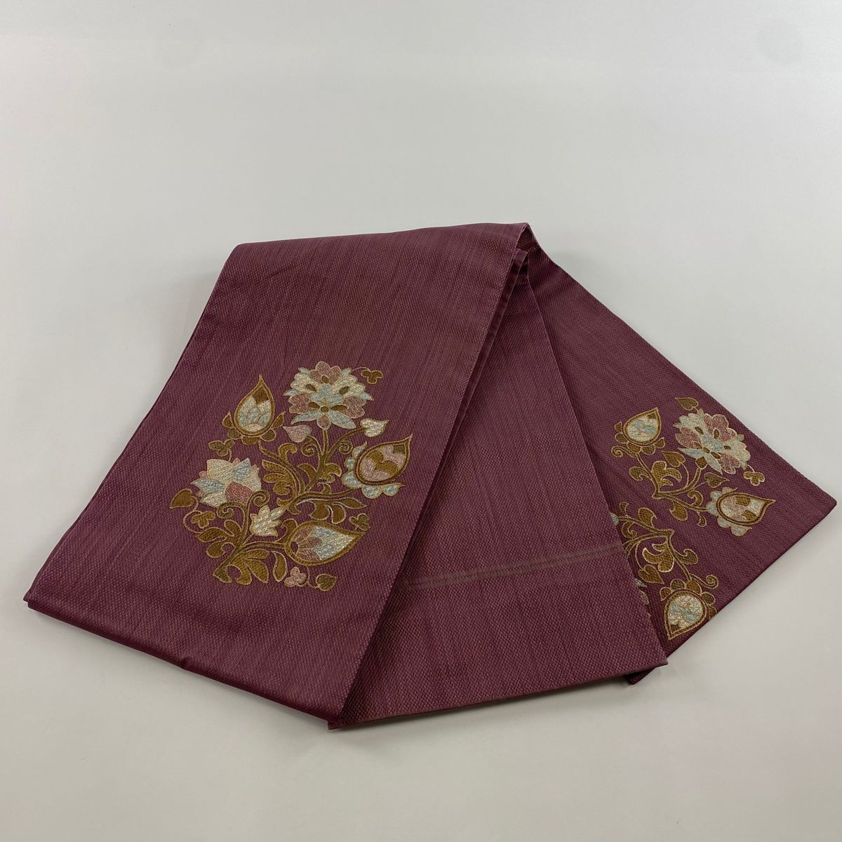 ◆781◆六 通柄　袋帯　刺繍　華文　有職文様　唐草　正絹　着物帯　和装 平和屋着物◎六通柄袋帯 唐織 更紗唐草華鳥文 銀糸 正絹 逸品