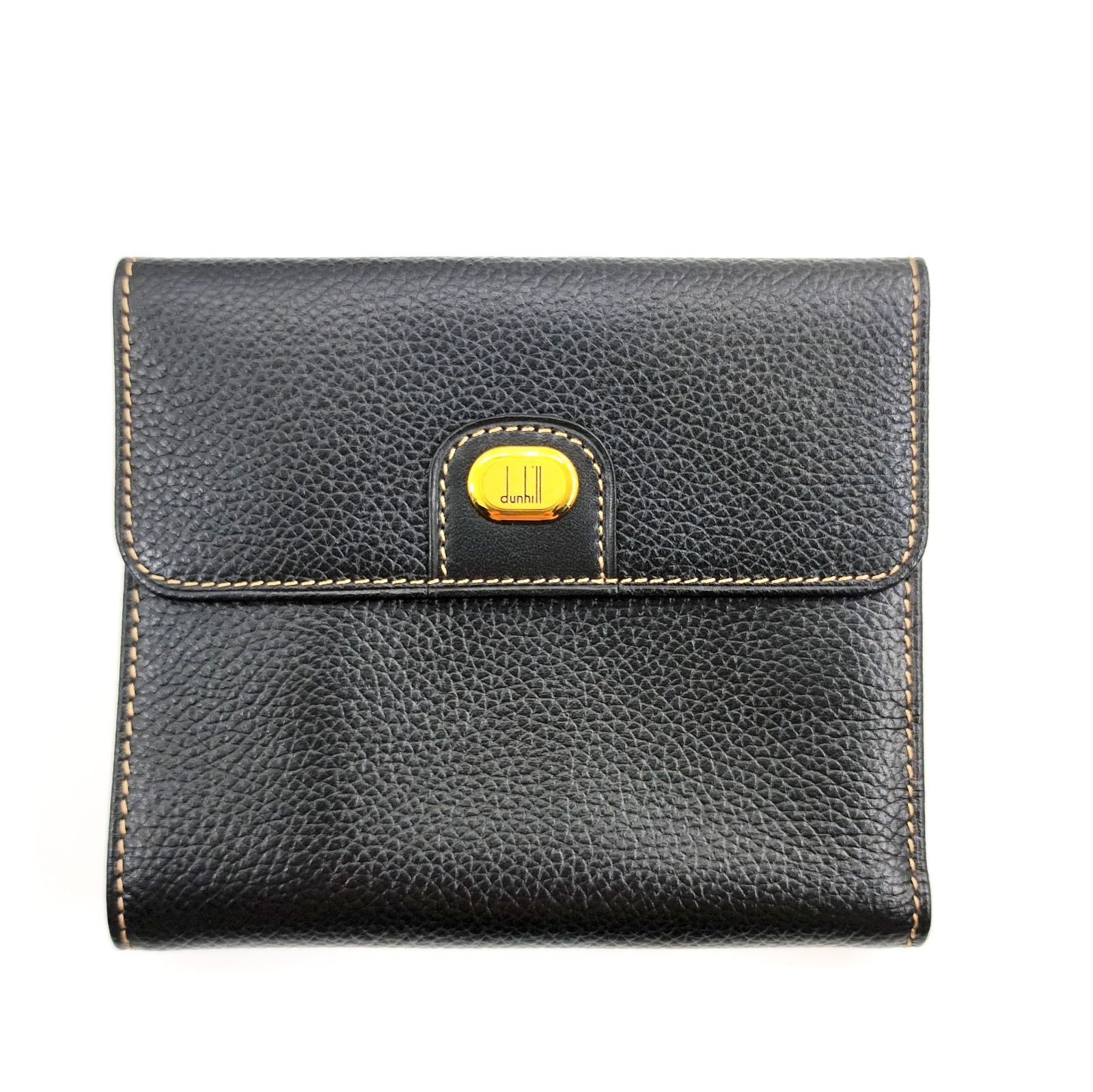 未使用品】Dunhill がま口財布 コンパクトウォレット 本革 ブラック 