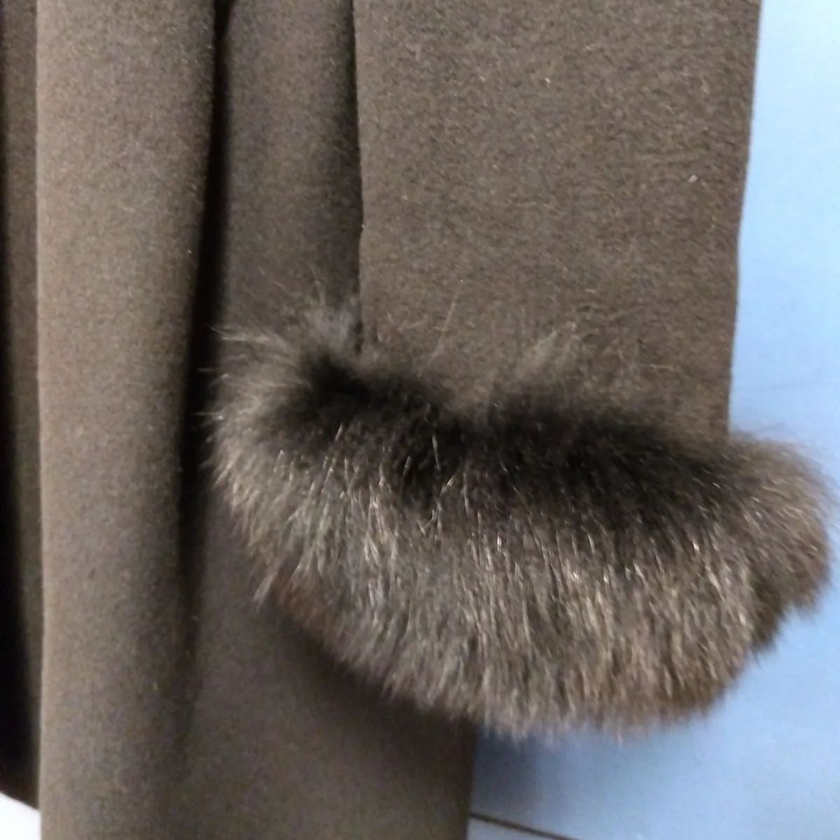 M9 スーパービューティー ファー付き ロングコート ゆったりサイズ 44