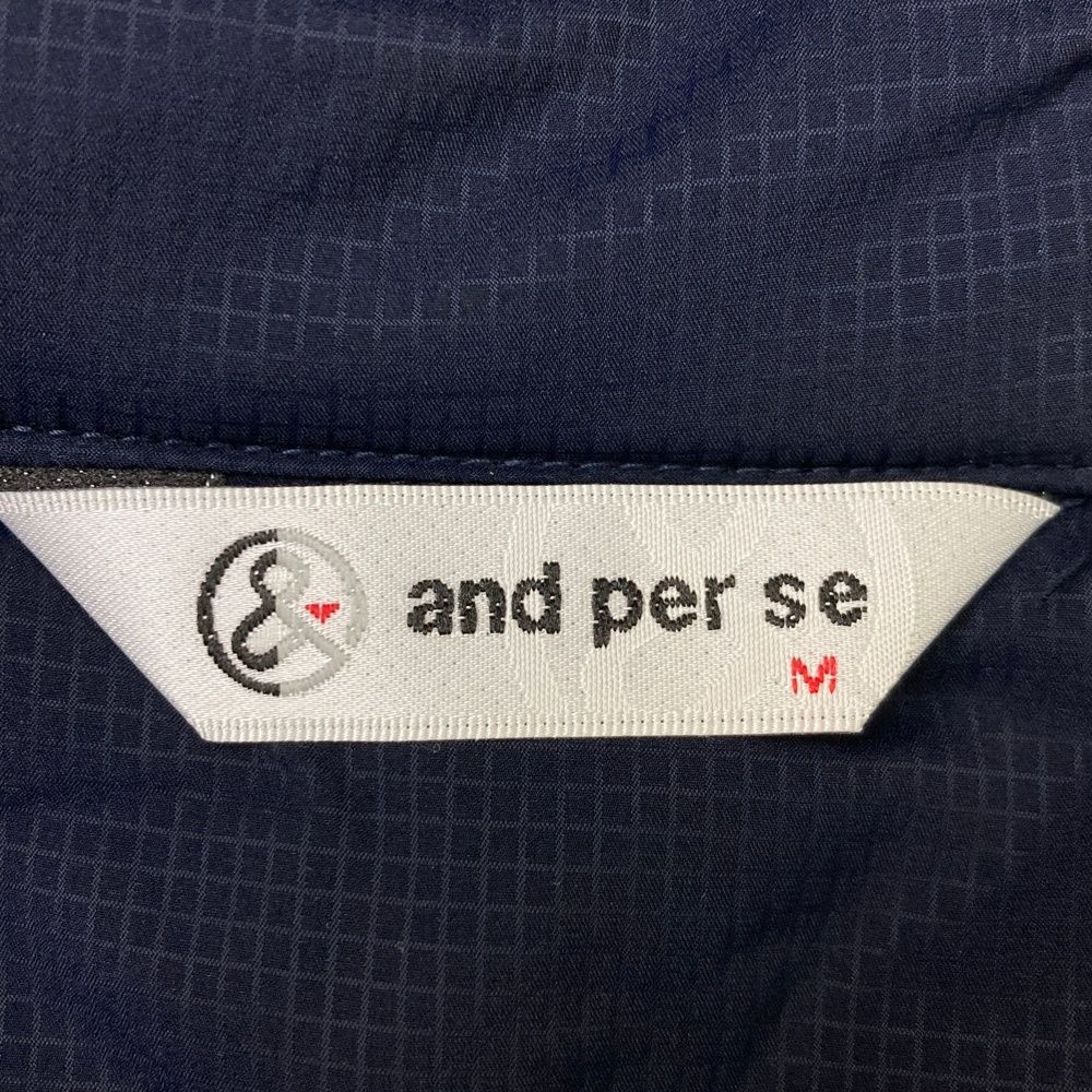 注文用 サイズ M AND PER SE アンパスィ フード付き 中綿ベスト ネイビー系 240101392231 ゴルフウェア レディース ストスト