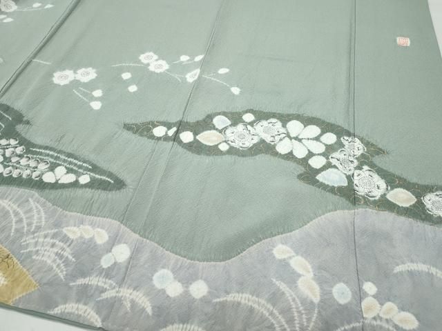 平和屋着物○十日町 名門 滝泰謹製 訪問着 絞り 辻が花 金彩