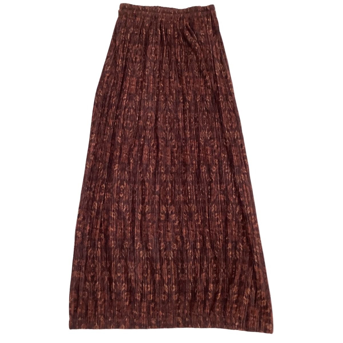 ♪♪ISSEY MIYAKE イッセイミヤケ PLEATS PLEASE 変形スカート 総柄 SIZE 2 PP14-JG485 ブラウン