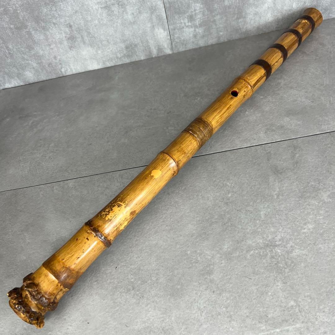 人気　尺八　琴古流　バチ型　銘あり　江童　1印　2尺1寸　5孔　籐巻　真竹　漆 人気 尺八 琴古流 バチ型 銘あり 江童 1印 2尺1寸 5孔 籐巻 真竹