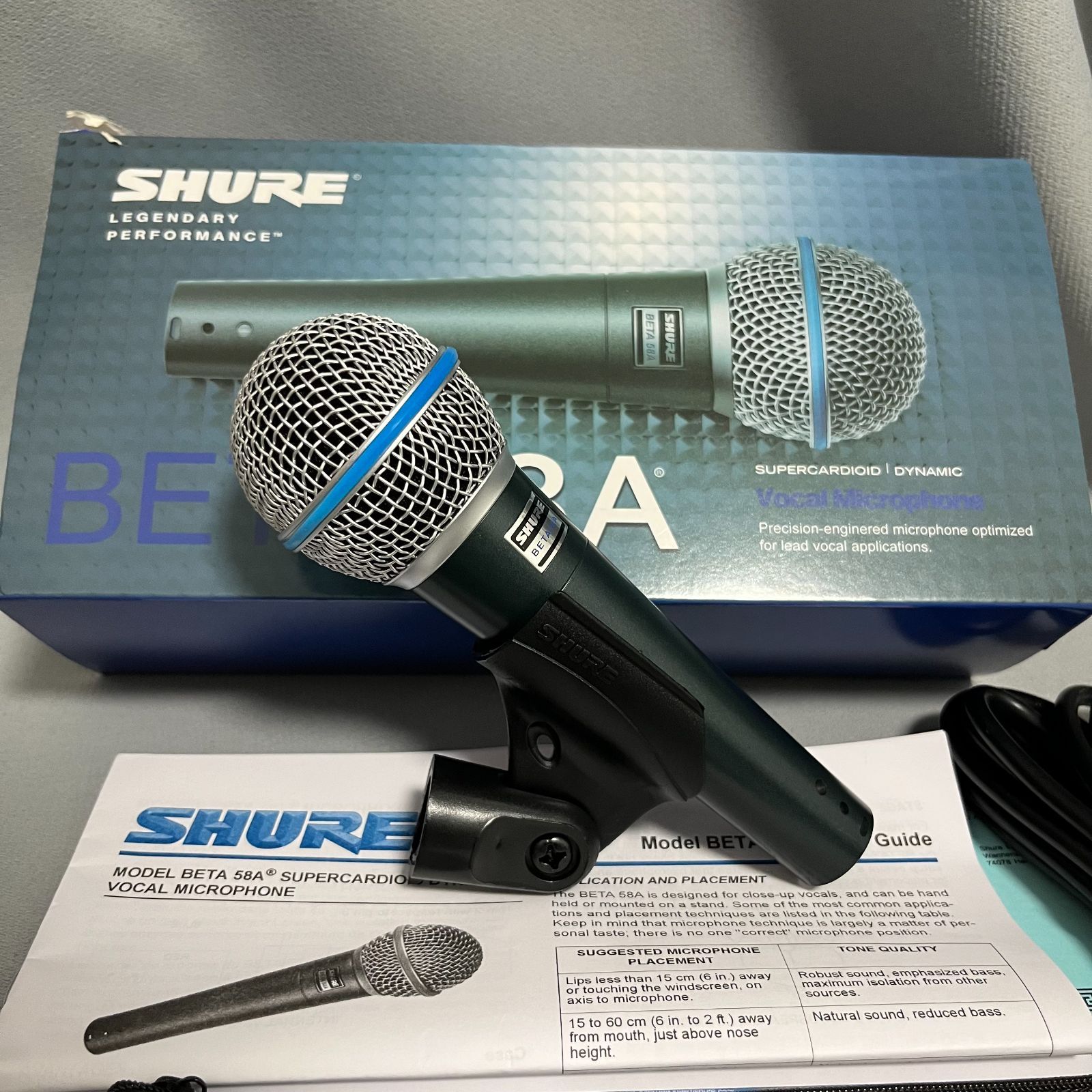 ダイナミックマイク beta58a 未使用ブラックグリルセット 新品未使用 ダイナミックマイク SHURE (シュアー) BETA58A
