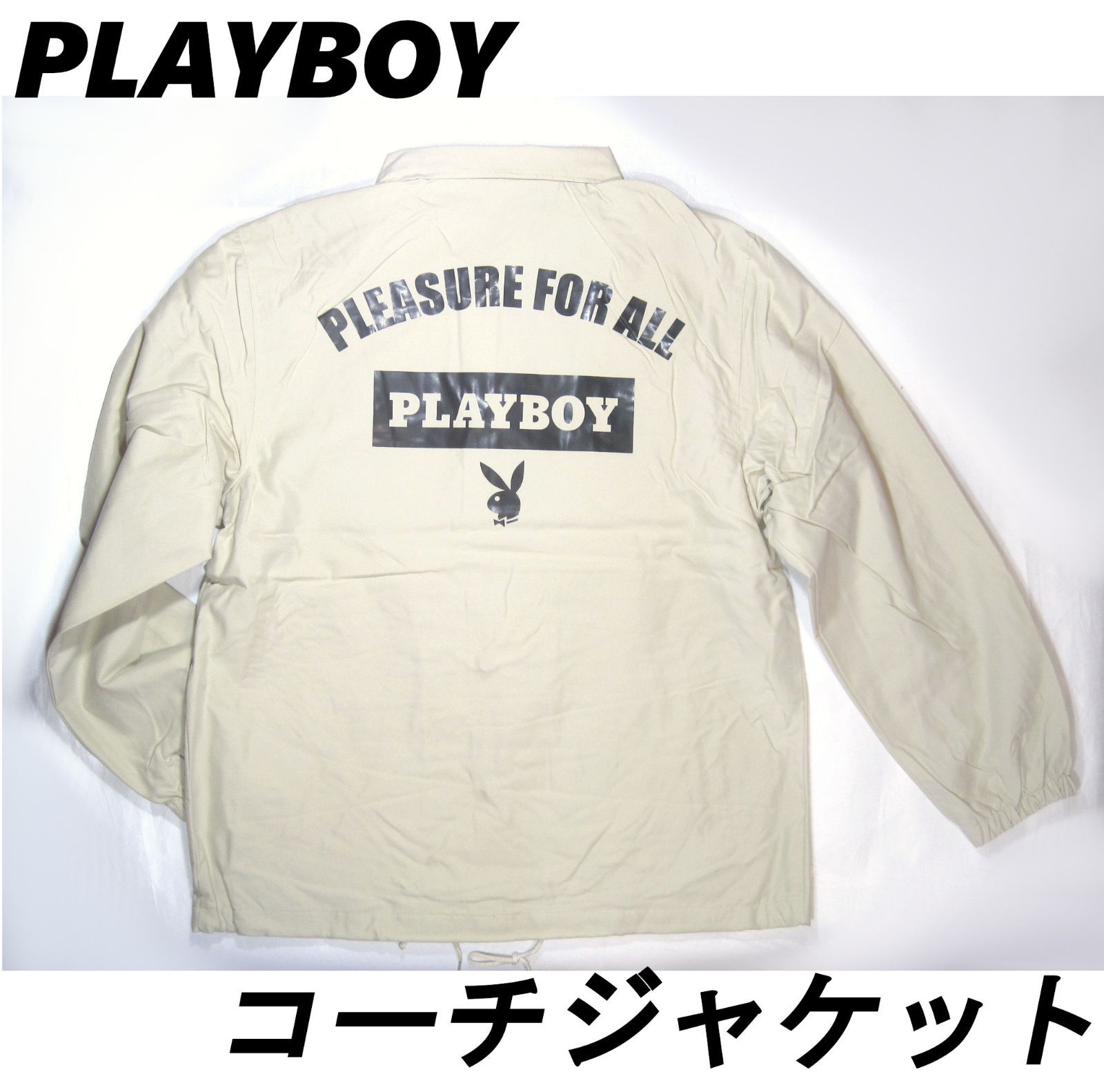 PLAYBOY プレイボーイ メンズ コーチジャケット ベージュ オフホワイト