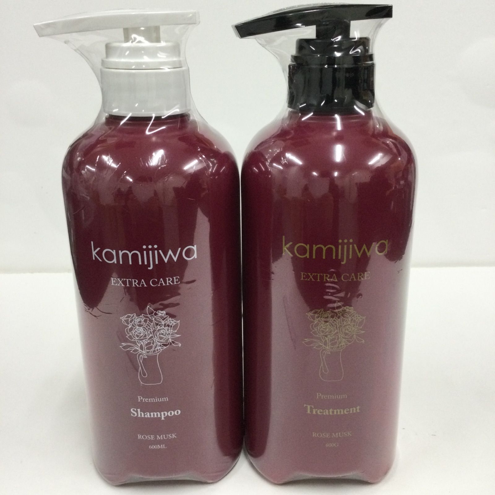 T601 kamijiwa カミジワプレミアムシャンプー 600ml ＆トリートメント 600g 計2点セット