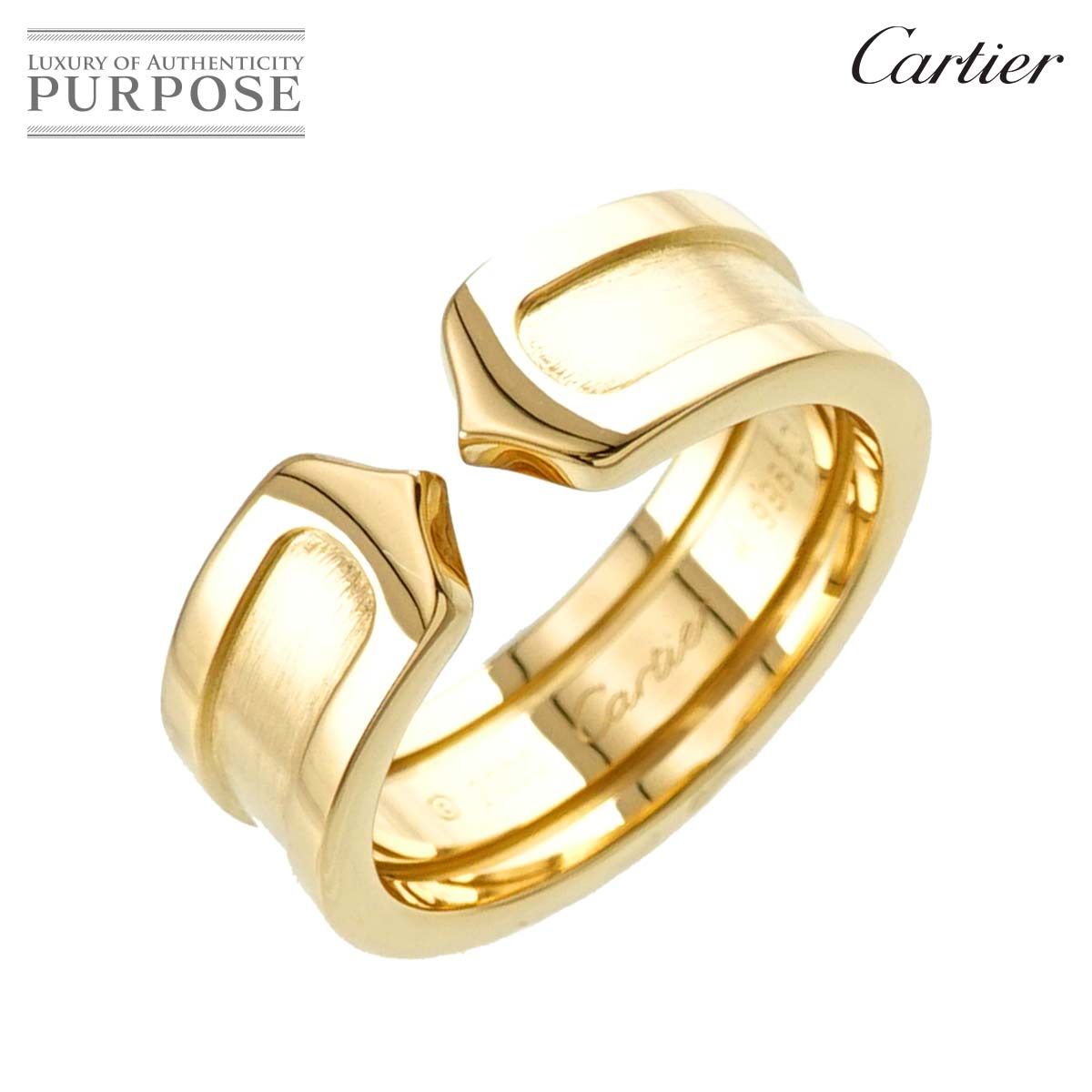 カルティエ Cartier C2 #50 リング K18 YG イエローゴールド 750 2C 指輪 Logo Ring 90235402 - メルカリ