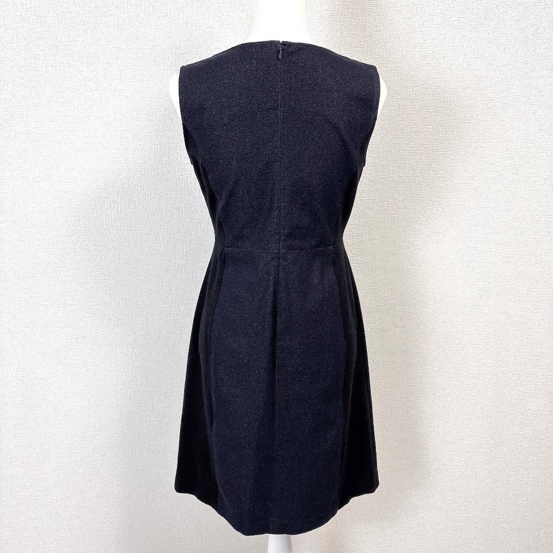 Theory luxe ノースリーブワンピース バイカラー 38 紺黒