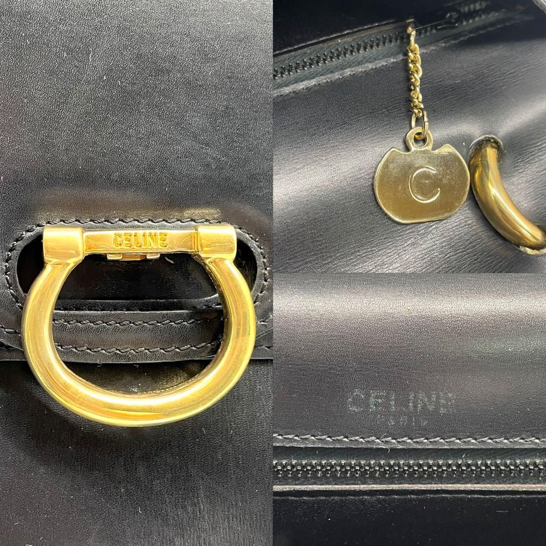 CELINE ハンドバック ガンチーニ　ゴールド　ダブルフラップ　2室　冠婚葬祭 CELINE ハンドバック ガンチーニゴールドダブルフラップ2室冠婚葬祭