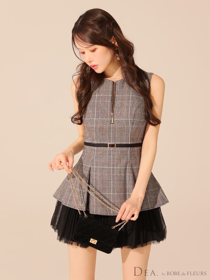 ROBE de FLEURS / ローブドフルール】クラシカルチェックツイル