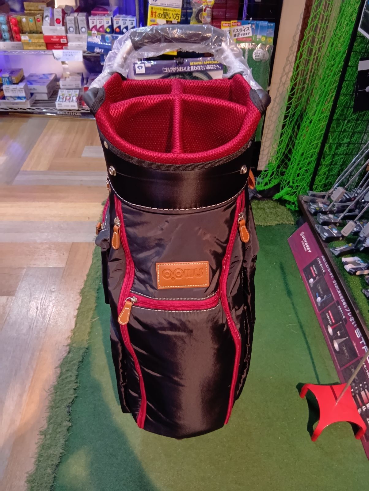 Cb OOWLS キャスター付き キャディバッグ ブラック メンズサイズ 9.5型 47インチ対応 モデル ゴルフバッグ カートタイプ JYPRF24TCB ジーパーズオリジナル 大崎店