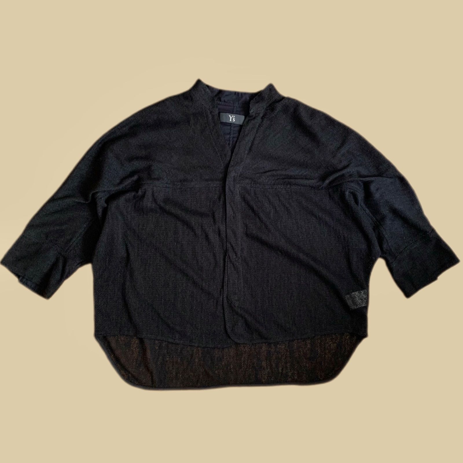 Y's yohji yamamoto リネン メッシュ変形デザインカーディガン