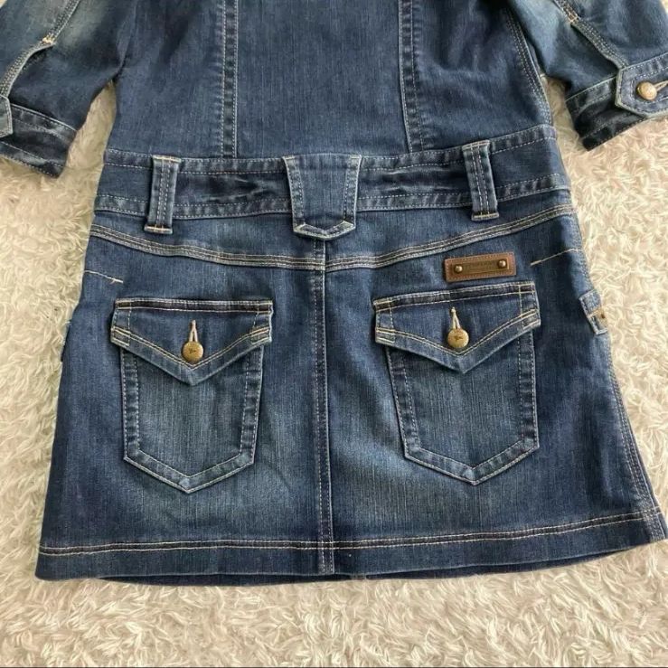 美品！BURBERRY バーバリー デニムワンピース ノバチェック 金ボタン