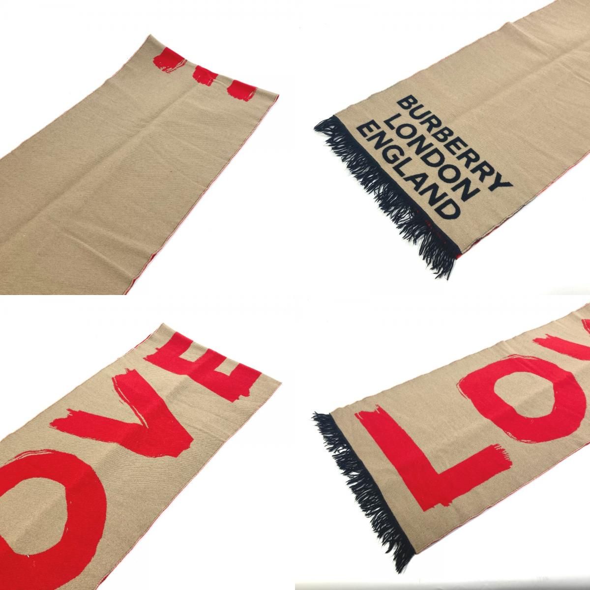 【美品】Burberrys WOOL&CASHMERE バーバリー BURBERRY バーバリー マフラー スカーフ 8037534 ウール ブラウン