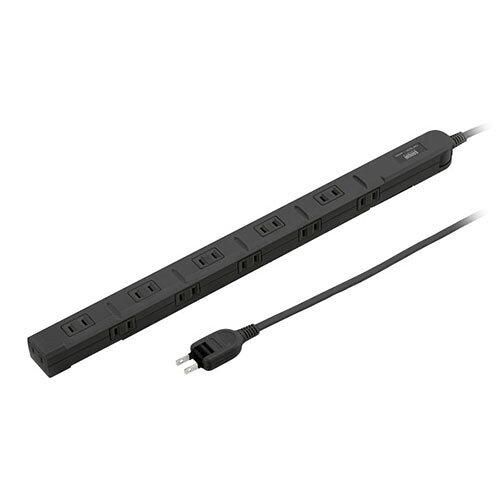 【新品・2営業日で発送】SANWASUPPLY サンワサプライ スリムタップ（2P・11個口・1m・ブラック） TAP-SLIM11-1BK