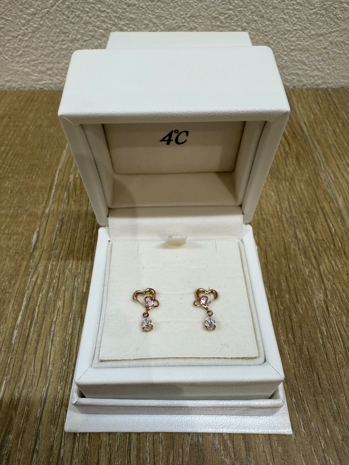 4℃ ピアス ハートモチーフ K10PG K10ピンクゴールド ピアス