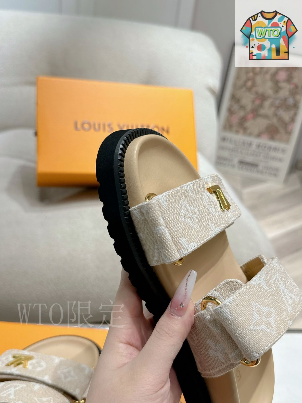 新作*LV*サンセットコンフォートサンダル モノグラム ベルクロ Louis Vuitton ルイ・ヴィトン サンセット コンフォート