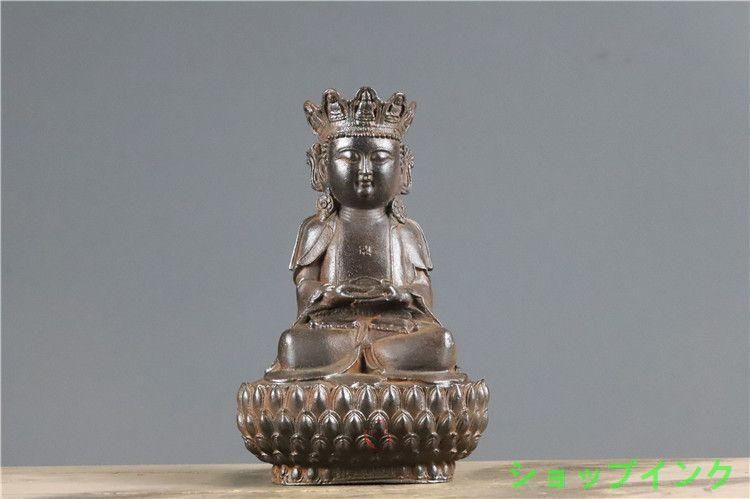 鉄器 仏像 観音菩薩仏像 装飾品 工芸品 美術品 置物 鉄器 鉄仏 仏像 蓮華坐観音菩薩仏像 阿弥佗仏 工芸品 置物