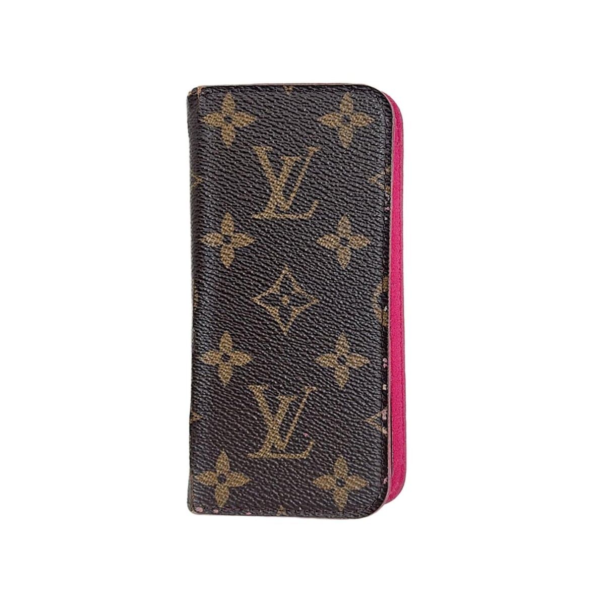 LOUIS VUITTON - LOUIS VUITTON(ルイヴィトン) 携帯電話ケース モノグラム IPHONE7&8フォリオ M61906 ローズ iPhoneケース/イニシャル刻印 LOUIS VUITTON(ルイヴィトン) 携帯電話ケース モノグラム