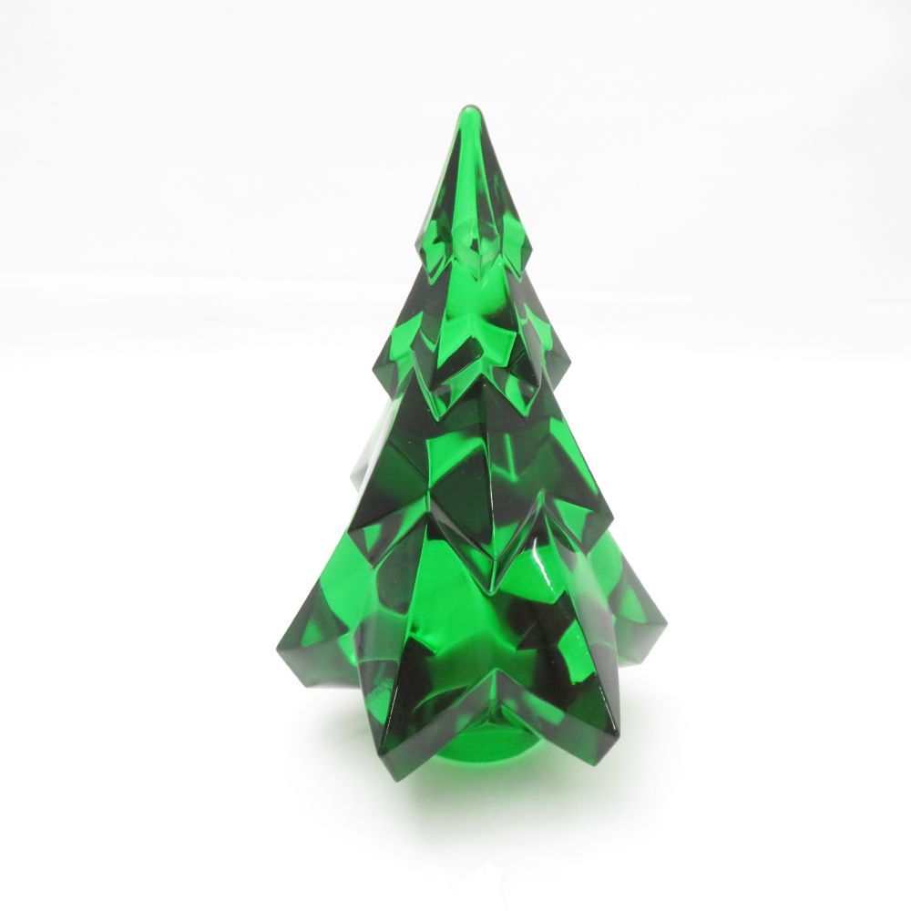 Baccarat バカラ クリスマスツリー 置物 フィギュリン グリーン ノエル 美品 Baccarat バカラ クリスマスツリー 1点 ノエル フィギュ