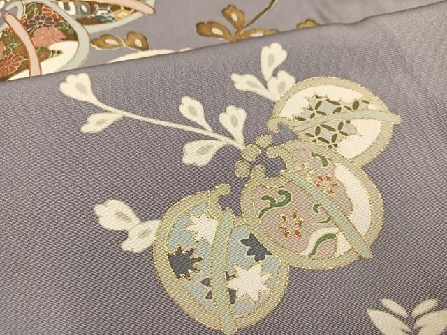 美品 豪華 古典模様 鶴 菊 松 竹 金彩 金駒刺繍 袷 正絹 振袖 着物 平和屋着物□訪問着 駒刺繍 桐 金彩 正絹 逸品 AAAT2826ph