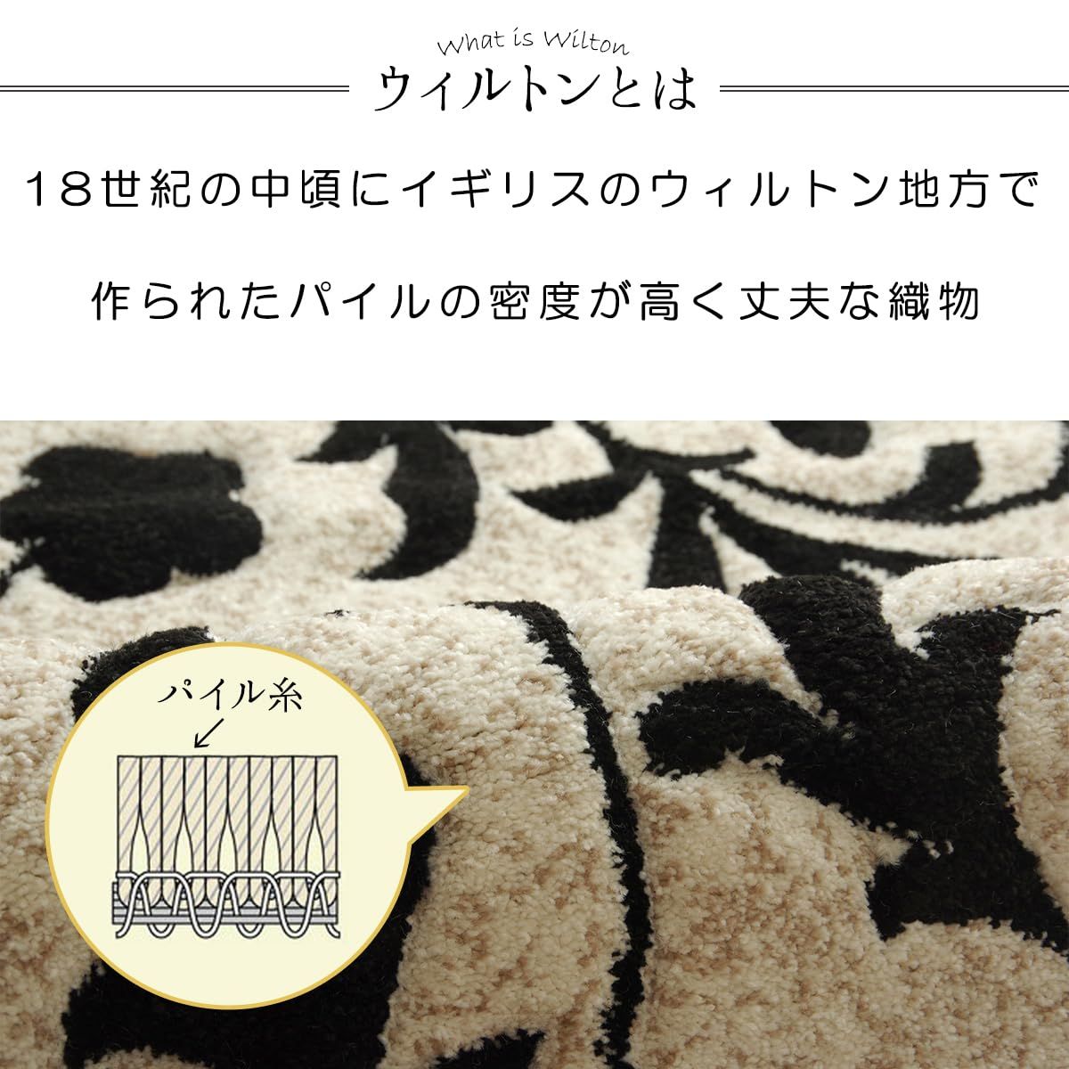 【特価セール】イケヒコ 玄関 選べる マット ラグ ウィルトン 単品 ネム ブラック 約70×120cm 厚み 約15mm トルコ製 へたりにくい 耐久性 弾力性 抗菌防臭 消臭 エレガント カービング 加工 洗濯不可 おしゃれ ふわふわ #131132003