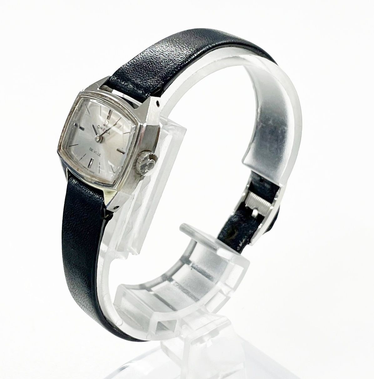 中古】OMEGA オメガ デビル SS×革ベルト シルバー文字盤 手巻き