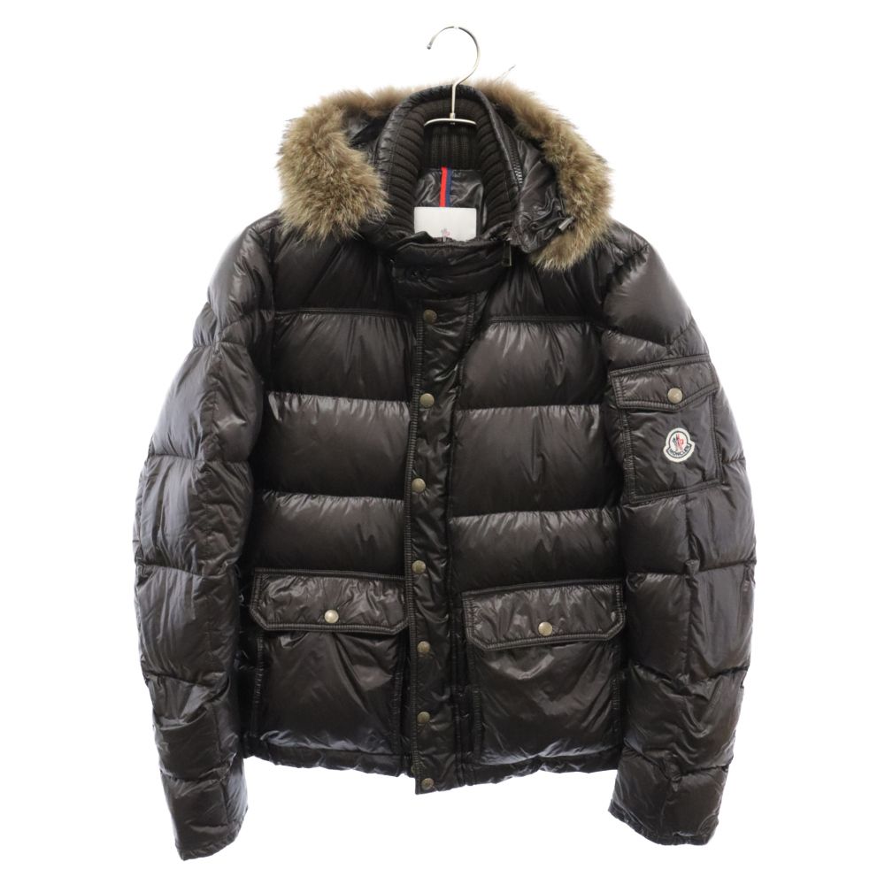 MONCLER (モンクレール) HUBERT ヒューベル ファー付き キルティング ジップアップ ダウンジャケット ブラウン  320914193215 - メルカリ