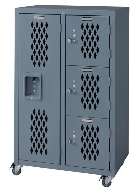 ロック スチールチェストL W58×D38.5×H98 グレー ロック スチール