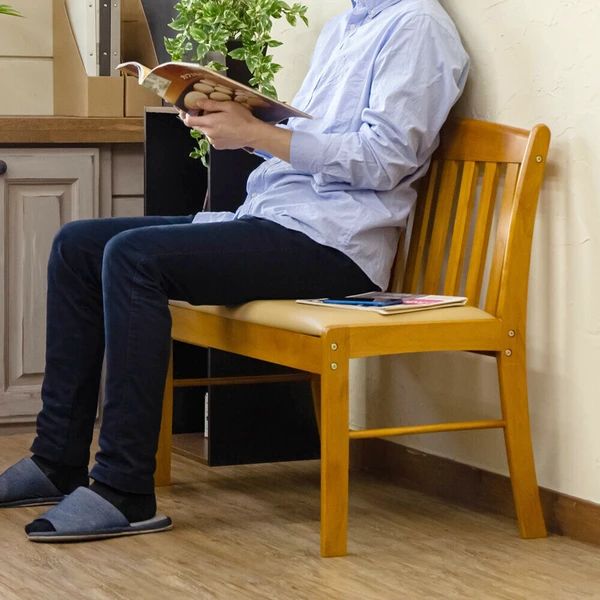 背もたれ付き ダイニングベンチチェア