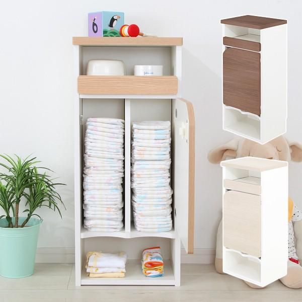 おむつストッカー 収納 大容量 オムツ 棚 ラック 扉つき jea omt 35