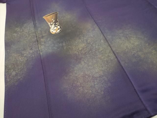 平和屋着物○人間国宝 福田喜三郎 訪問着 刺繍 陶器文 暈し染め 金彩