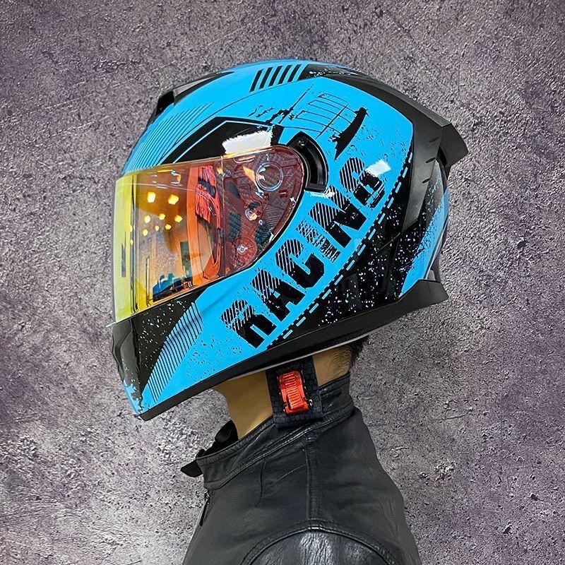 LVS ダブルレンズフルフェイスヘルメットバイクヘルメットレンズ新品S