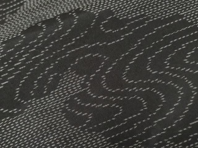 平和屋着物○本場大島紬 7マルキ 泥染め 短冊吉祥花文 正絹 逸品