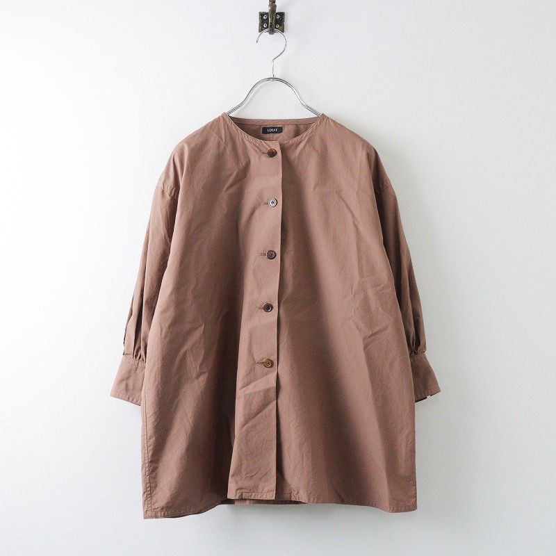 美品 定価2.9万 ロエフ LOEFF コットンウェザーパフスリーブシャツ 1 