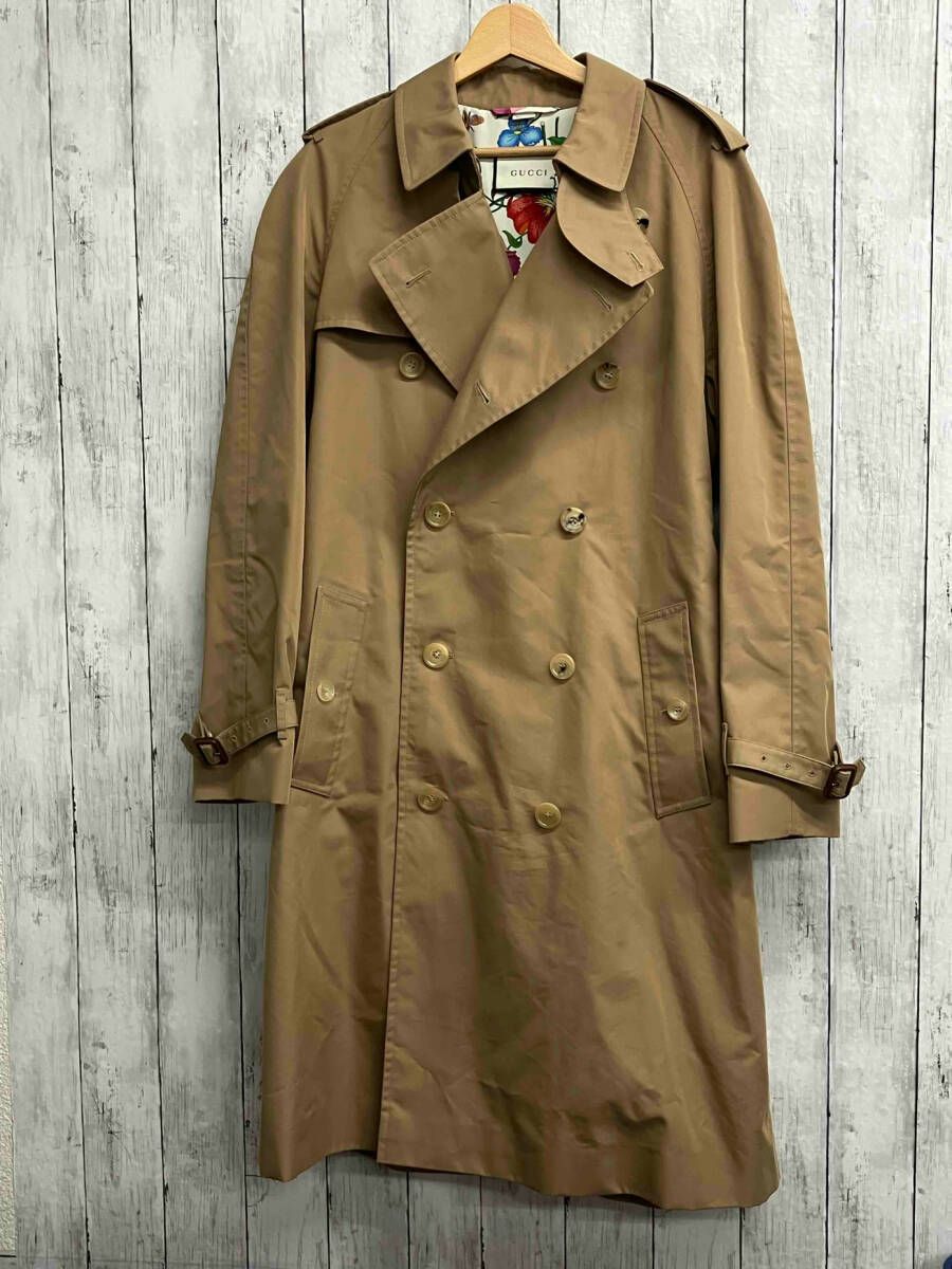 GUCCI|グッチ|トレンチコート|ベージュ|565807|裏地花柄|48|XLサイズ