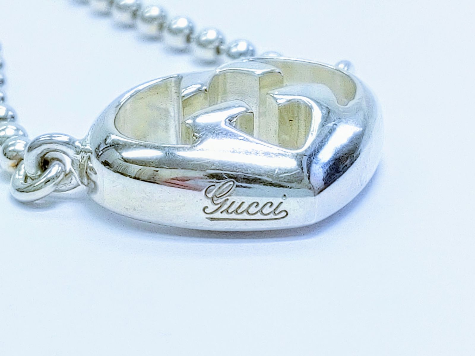 GUCCI グッチ Ag925 インターロッキングG ハート ネックレス