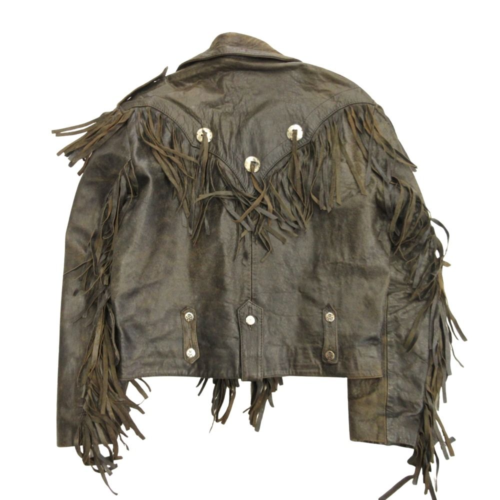 LA ROCKA! JOHNSONS MEXTEX Fringe Biker jacket - neon-leather