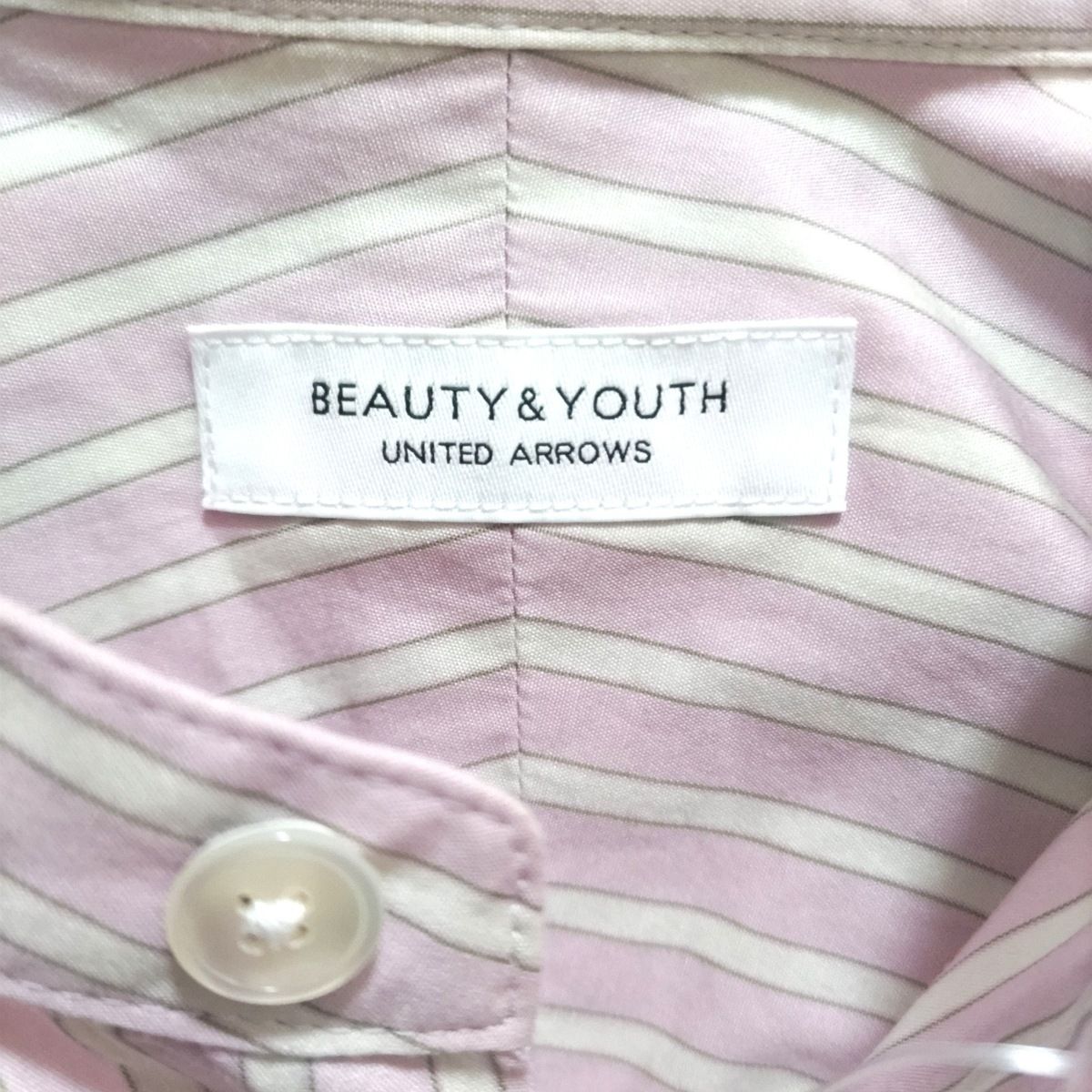 BEAUTY&YOUTH UNITEDARROWS(ビューティアンドユース ユナイテッドアローズ) チュニック レディース美品  - ピンク×白 長袖/ストライプ