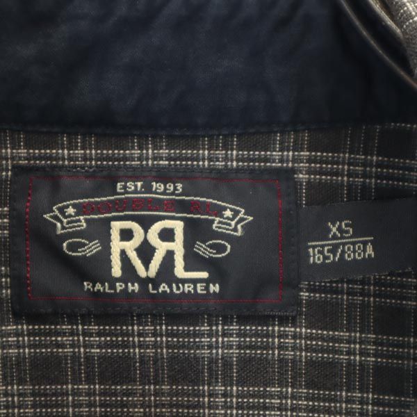 RRL 一ツ星 プルオーバー チェック 長袖 シャツ XS グレー系 ダブル