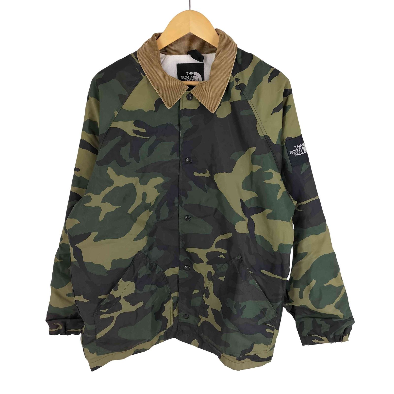 ザノースフェイス THE NORTH FACE 90-2000s 襟コーデュロイ ウッドランドカモ コーチジャケット メンズ import：L 
