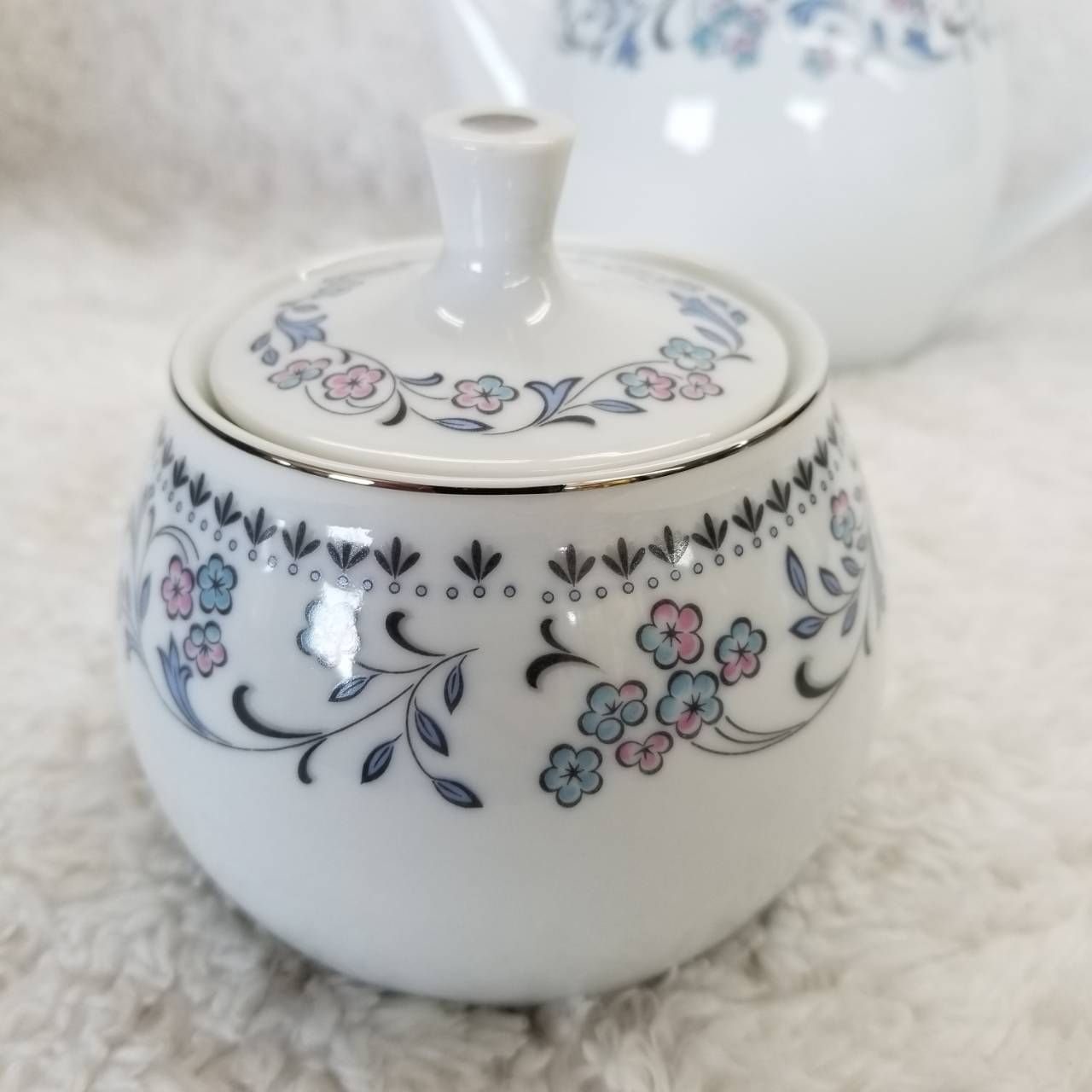 ノリタケ Noritake Blue Waltz ブルーワルツ 廃盤品 ティーポット シュガーポット ミルクピッチャー 食器 3点セット AB1 Y  - メルカリ