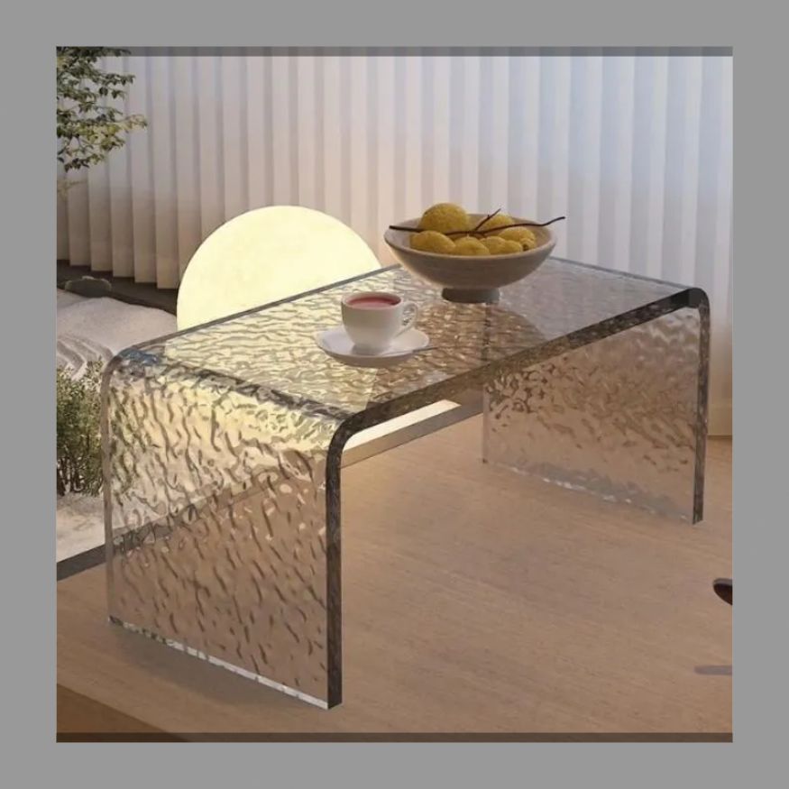 アクリル透明フローリング窓付き茶テーブルシンプル畳ローテーブル寝室窓台ベッド上小テーブル家庭用