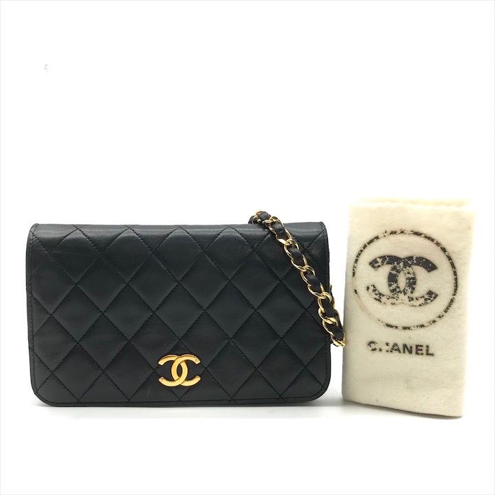 CHANEL シャネル ココマーク プッシュロック ミニマトラッセ ラムスキン チェーン ショルダー バッグ ブラック レディース a8621
