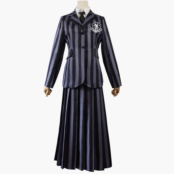 アダムスファミリー cos 衣装ハロウィン Wednesdayアメリカドラマcosplay学生服