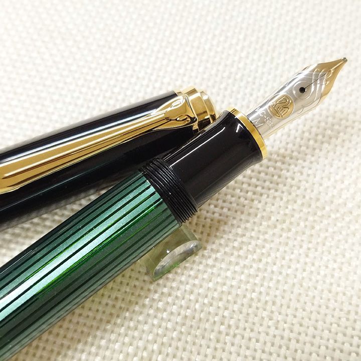 PELIKAN 万年筆 14Cー585 ペリカン グリーンストライプ 万年筆 スーベレーン グリーンストライプ 14C-585 M ペリカン