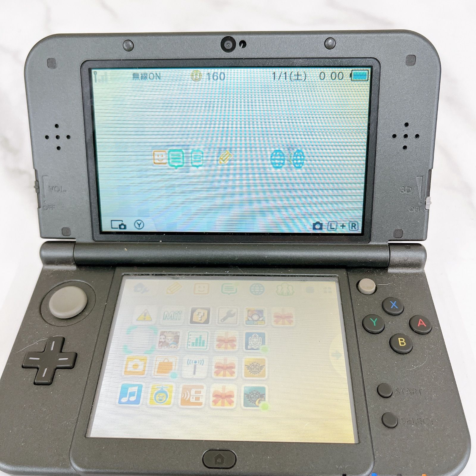 ○【通電確認済み】new Nintendo 3DS LL ブラック本体 どうぶつの森  