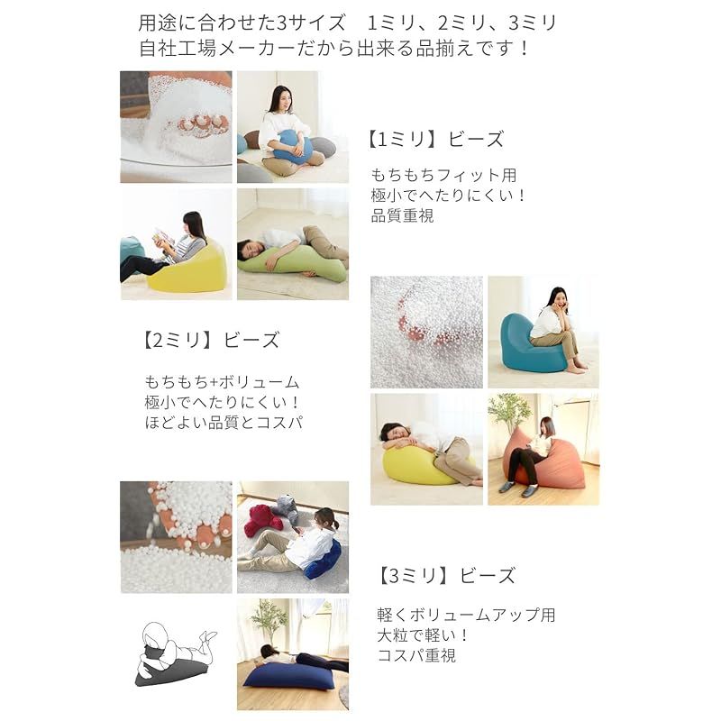 Out Style 補充用ビーズ クッション 日本製 (2ミリ 300g， 2個) 0